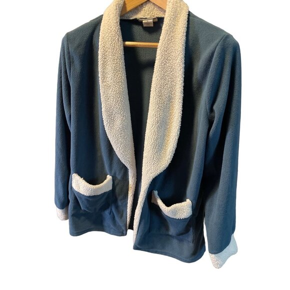 CW Classics Blue Lightweight Sherpa Trim Fleece Jacket Sz M - Picture 3 of 10